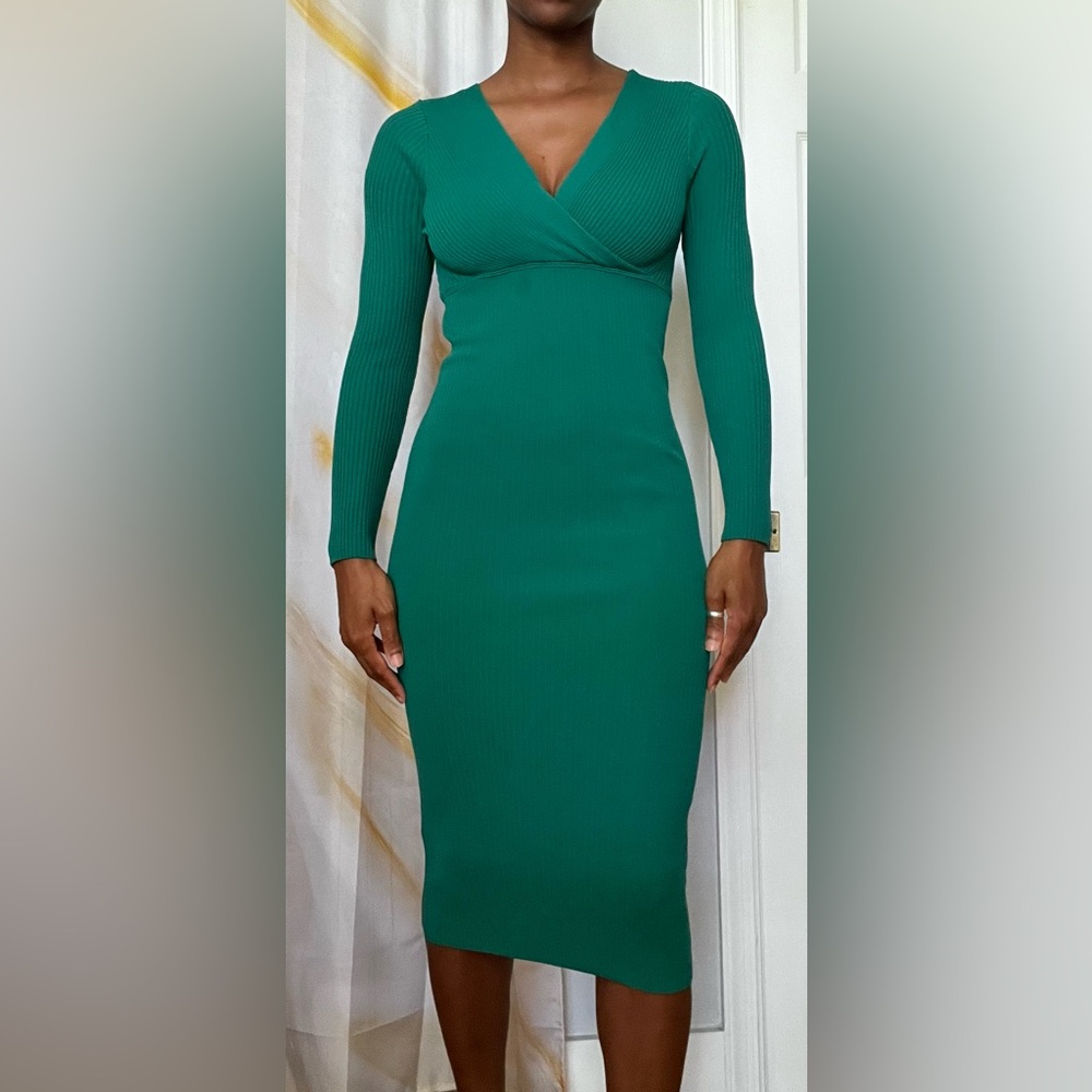 ZARA Ribbed Knit Midi Dress – Size Small